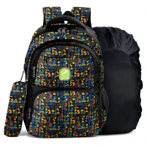 Image of Chris & Kate Premium 32 L Multi-Print School Bag for Boys Girls and Kids Spacious Interiors Casual Backpack Perfect for School, College, Everyday Use Includes Free Stationery Pouch and Rain Dust Cover