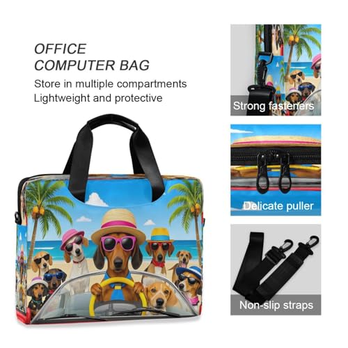 Maletín para laptop con diseño de perro Dachshund para oficina miniatura 5