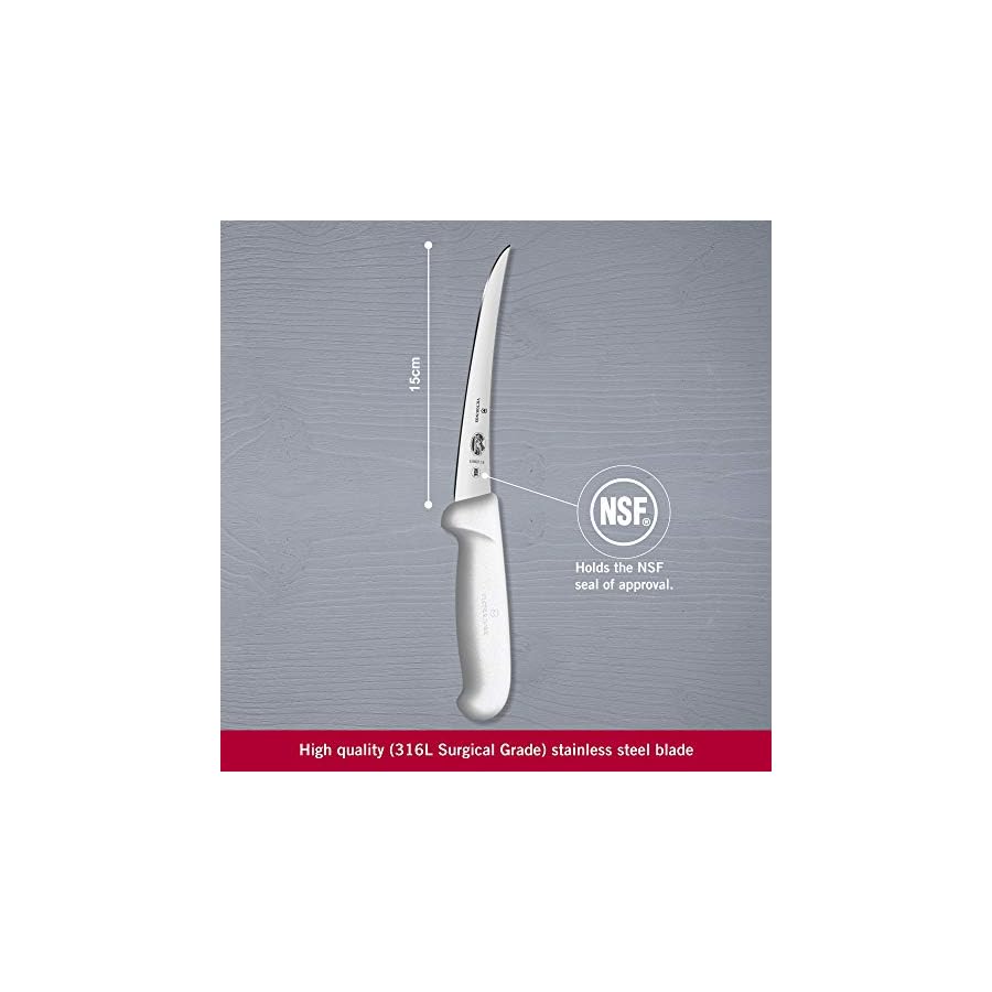 Victorinox-Swiss-Army-Cutlery-Fibrox-Pro-Curved-Boning-Knife-Semi-Stiff-Blade-6-Inch Victorinox Cutlery 6-Inch Semi-Stiff Boning Knife, Curved Blade, White Fibrox Handle