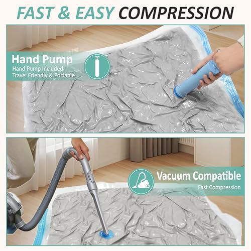 Image of Cozy Essential Vacuum Storage Bags, 80% Compression Vacuum Seal Space Saver Plastic Packaging Bags for Clothes, Blankets, Pillow, Bedding, Comforters, Sealer Clothing Storage,12 Medium