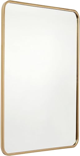 Flash Furniture Jada - Espejo de cristal decorativo para pared con esquinas redondeadas, para baño y sala de estar, se cuelga horizontal o vertical,