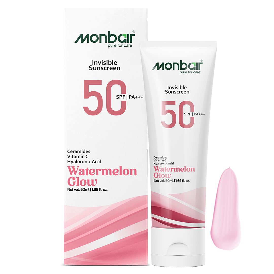 Watermelon Glow SPF 50 Sunscreen for Glowing Skin | Double the Glow, Double the Protection | Sunshine + Skincare in One | SPF 50 Sunscreen with a Glowing Finish (Pack of 1, 50ml)