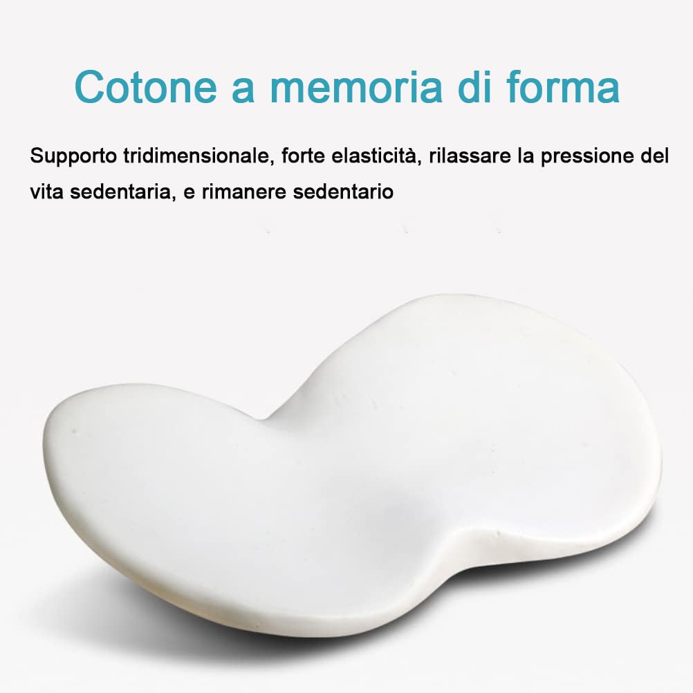 Cuscino per Sedile Auto, Cuscino del Sedile a Cuneo, Cuscino Universale Memory Foam Schiena per Auto, Cuscino Lombare Auto Lavabile traspirante,Per Auto, Furgoni e Camion Nero