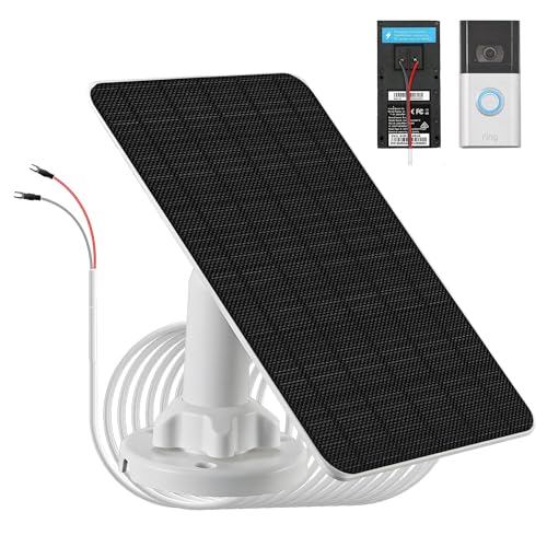 Pannello solare da 3W con batteria integrata da 4000mAh, IP65, cavo di ricarica da 4,02m, compatibile solo con Ring Video doorbell 3/4/3 Plus, Ring Battery Doorbell Plus/Pro Camera, installazione