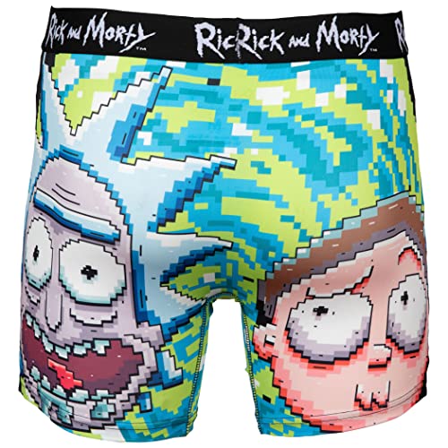 Rick and Morty with Portal Pixelated Boxer Briefs3