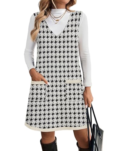 Zeagoo Women Cable Knit Sweater Vest Dress Pattern...