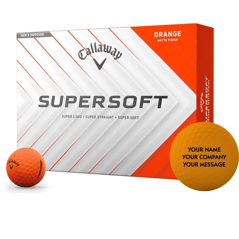 Callaway Golf Supersoft Matte Orange Personalized Golf Balls - 2025 Model