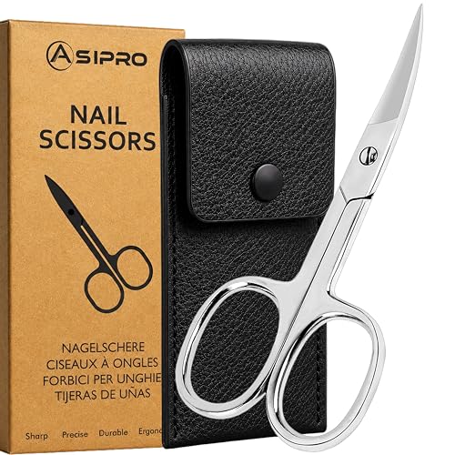 ASIPRO Ciseaux Ongles Professionnel avec Étui, Ciseaux Onglеs Pieds, Multi Usages Petits Ciseaux a Ongles aussi pour Sourcils et Cils, Ciseaux à Ongles pour...