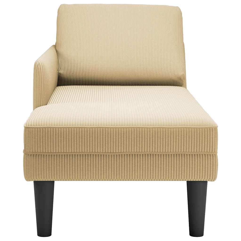 Szezlong szaro-zielony z poduszką ze sztruksu, 132 x 56 x 70 cm, ergonomiczny leżak relaksacyjny do salonu, sypialni, biura, lounge, z tapicerowanym leżakiem, otomaną i poduszką lędźwiową