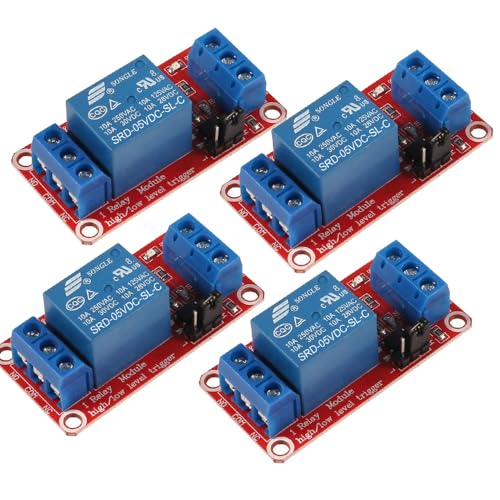 Queste schede relè utilizzano un isolamento fotoaccoppiatore con una forte capacità di pilotaggio e prestazioni stabili. Il circuito di isolamento impedisce danni alla porta I/O tramite la corrente dell'interruttore relè. Il modulo ha un ponticello in modo da poter impostare piuttosto che i cambiamenti di stato dell'unità con segnale alto o basso. Ha terminali a vite per relè (NC, C, NO) e per ingresso; bobina +, bobina - e trigger.