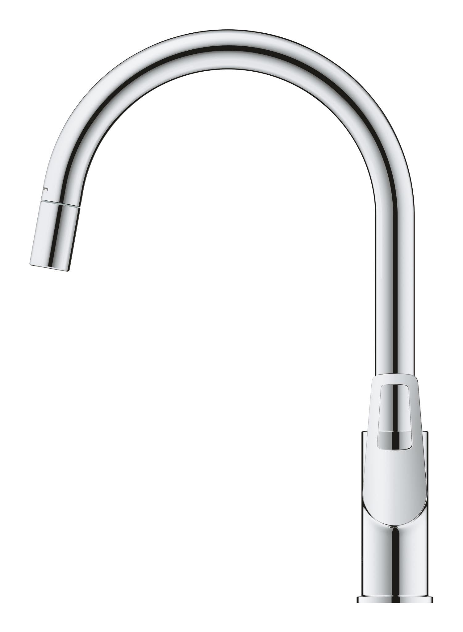 GROHE StartLoop - Rubinetto da cucina con beccuccio alto rimovibile, forma C, girevole a 360°, installazione QuickFix, limitatore di flusso ecologico, cromato, 305560000