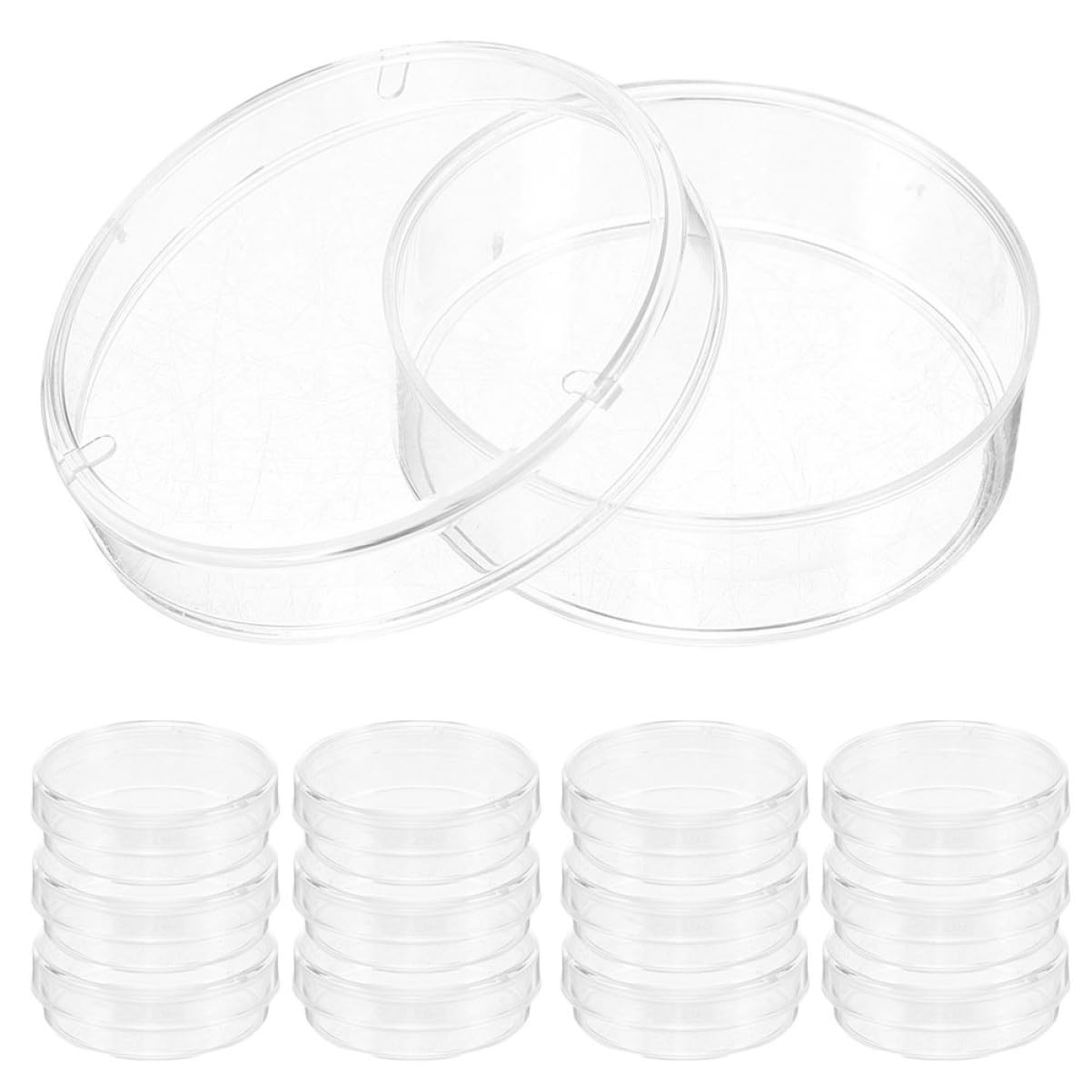 KOMBIUDA 100 Stück Transparente 35mm Laborkulturschalen aus Kunststoff mit Glatter Innenfläche für Wissenschaftliche Anwendungen und Mikrobiologische Forschung