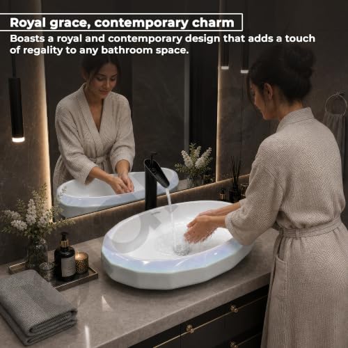 Image of Plantex Ceramic Basin for Bathroom /Table Top Ceramic Basin /Washbasin for Bathroom - (NC-938)