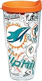 Tervis 1238889 Nfl Miami Dolphins All Over Tumbler With Lid, 24 oz, Clear