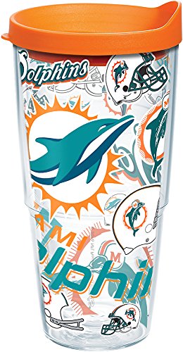 NFL Miami Dolphins All Over 24 oz Tumbler with Lid