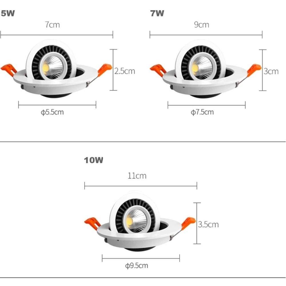 Oprawa LED Downlight 5w 7w 10w Wpuszczana lampa sufitowa Obrót o 360 stopni Oświetlenie punktowe-Natural_White_10W