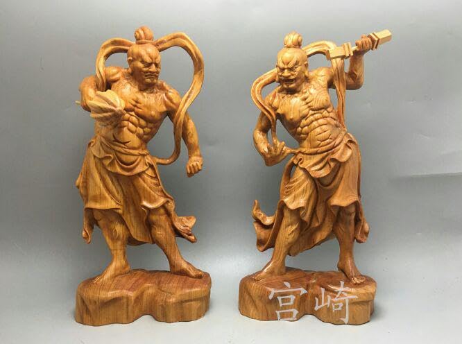 Amazon｜金剛力士像 仁王像 仏教工芸品 極上品 木彫仏像 招財開運 仏教 