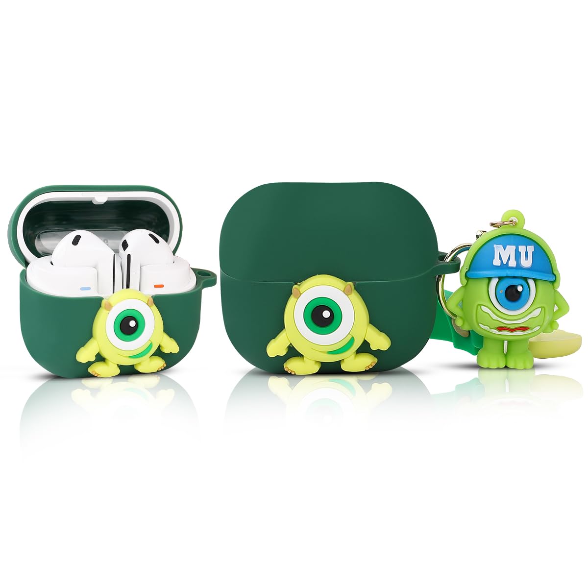 Case for Samsung Galaxy Buds 3 and for Galaxy Buds 3 Pro Earbuds (2024) with Doll and Carabiner, Silicone Charging Protective Cover with Cartoon Skin Design for Man Woman Teen