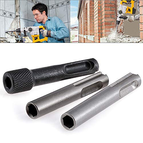 HOHXEN 3 unids Hexagon Socket 60mm, 1/4 '' Hex Shank Brocas Conversor Socket Nut Impacto Driver Taladro Martillo Kit Adaptador Herramienta de Conversión Cover