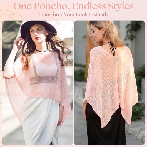 Image of Women Sheer Poncho Shrug Summer Sheer Blouse Top Lightweight Poncho Bolero for Evening Dress