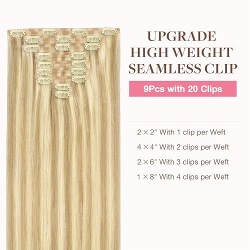 Image of GOO GOO Seamless Clip in Hair Extensions Real Human Hair Remy Extensions