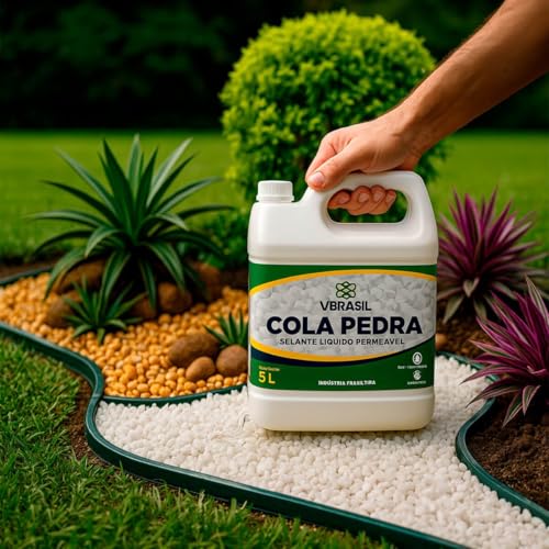 Fixador Líquido De Pedras 5 Litros Para Jardim E Calçamentos | Selante Permeável Incolor | Compactador De Solo | Alta Resistência Até 45 Toneladas | Aplicação Com Regador Ou Pulverizador