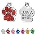 Placa Chapa de identificación Personalizada para Collar Perro Gato Mascota grabada (Rojo)