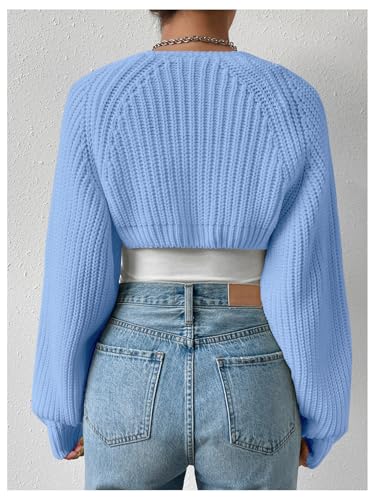 Image of Verdusa Women's Y2k Cropped Cardigan Sweaters Lightweight Knit Open Front Bolero Shrugs Spring Fall Outfits