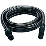 Einhell Manguera de Aspiración, 7 metros, con terminales de PVC, máx. : 35°, Color Negro