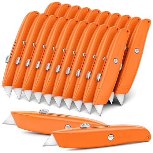 Image of DIYSELF 20 Pack Razor Utility Knives, Durable Retractable Box Cutters