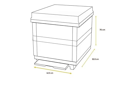 Miniatura 5 de DeraBee - Juego completo de colmena profesional, 10 marcos, 2 capas, aislamiento térmico, PVC, estructura de aluminio, kit de iniciación de abeja