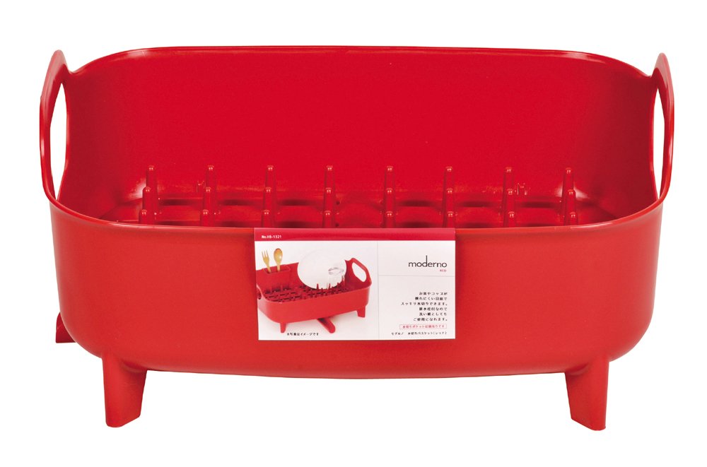 Pearl Metal HB-1321 Tableware Drainer Basket, Red, Made in Japan