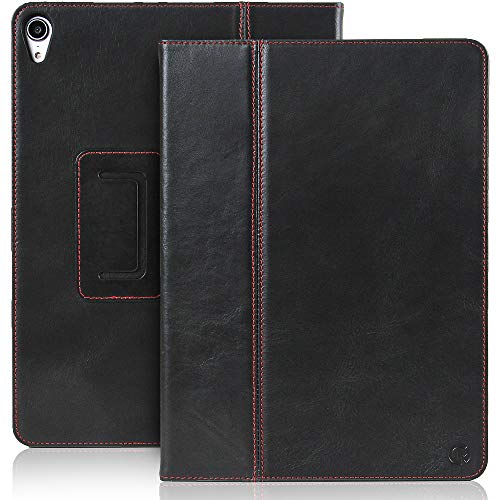 Casemade iPad Air 4 (2020 10.9 inch) Real Italian Leather Premium Luxury Slim Cover/Smart Folio with Dual Stand and Auto Sleep/Wake (Black)