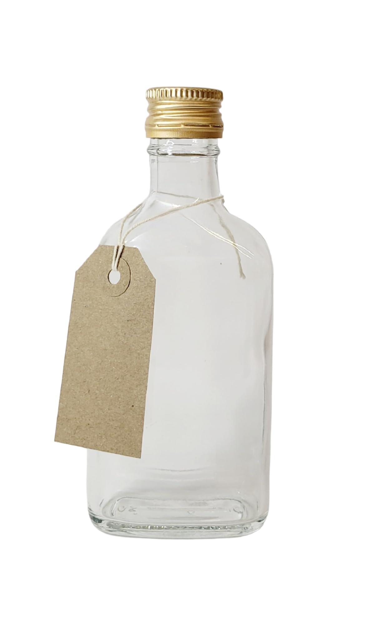 DIAH DO IT AT HOME Glass Bottles Flask 200ml with Gold Screw Caps and Tags Set of 10 Home Brewing Storage DIY Craft