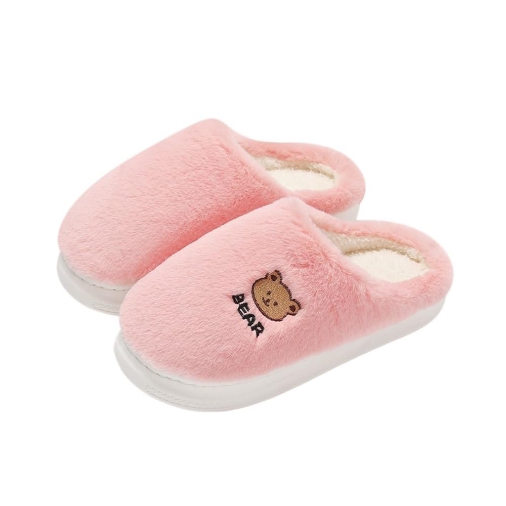 Chaussons en peluche pour femmes rose taille 39 : pantoufles douillettes d'hiver