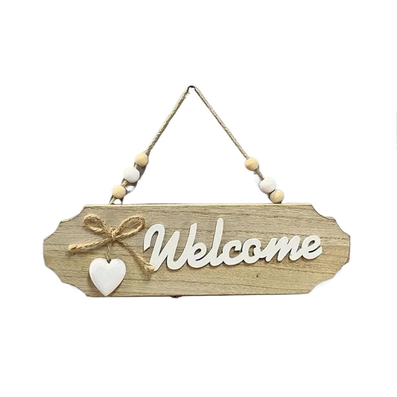 Welcome Sign Indoor Wall Decor 1Pc Wooden Door Sign Welcome Hang Up Guests In Front Of The Home Decoration Bow Creative(Coffee-welcome)