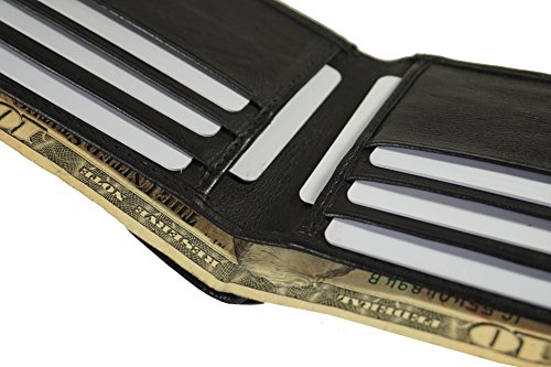Bullz Genuine Leather Decorative Stitched Bifold Credit Card Black Men's Wallet3