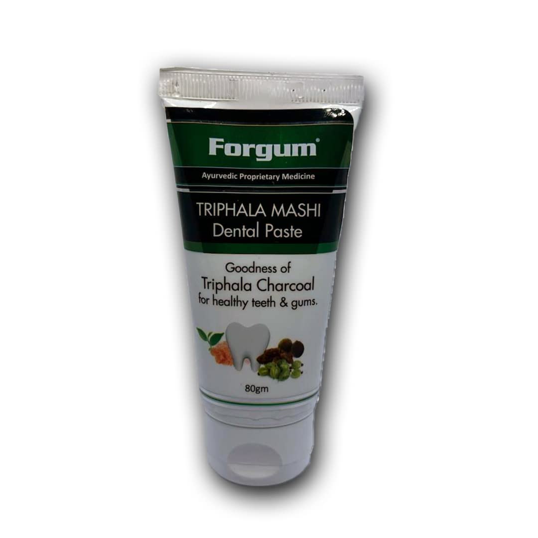 FORGUM Triphala Mashi Dental Paste for Whitening, Goodness Triphala Charcoal for Health Teeth & Gums, Removes Bad Breath (80 Gm)