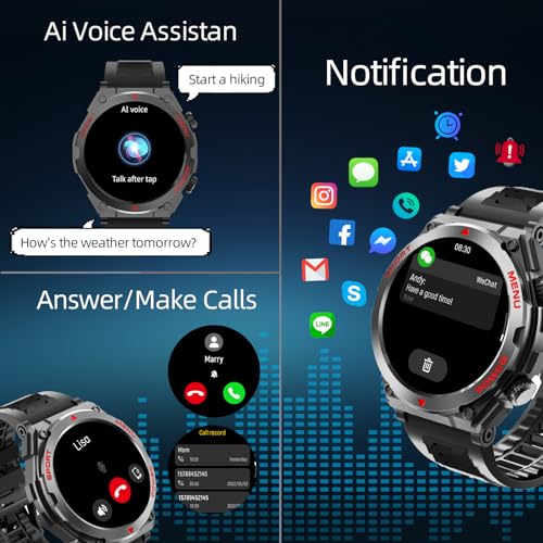 Bvlrksc SS666 Military Smart Watch For Men, 1.52 Inch Hd Fitness Tracker Smartwatch With Answer/Make Call, Sport Watch With Heart Rate Spo2 Stress, Sleep Monitor Compatible thumb #1