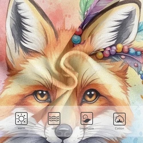 Watercolor Fox Colorful Feathers Girls Underwear Toddler 2t Cotton Panties for Girl Fun Briefs Kids Undies3