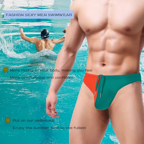 ZONBAILON Men's Sexy Swim Briefs Bikini Swimsuit Swimwear Fashion Stretchy with Adjustable Drawstring4