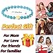 MetJakt Original Handmade Stretch Jewelry Women's Bracelet with 4MM Austrian Crystal and 18K Gold Heart (Lake Blue-heart)
