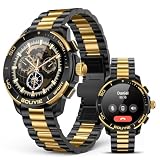 SOUYIE SW-7 Lux Smart Watch for Men, High-Gloss Ceramic Bezel & Two-Tone Steel, 1.43' AMOLED Display, AI GPT Voice Assistant, Bluetooth Calls, Health Monitor, 100+ Sports Modes, Compatible iOS Android