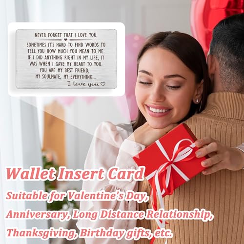 CGBOOM Wallet Insert Card Gifts Anniversary Idea Present Engraved Long Distance Relationship for Women Men Boyfriend Husband Wife Birthday Valentines - Never Forget That I Love You3