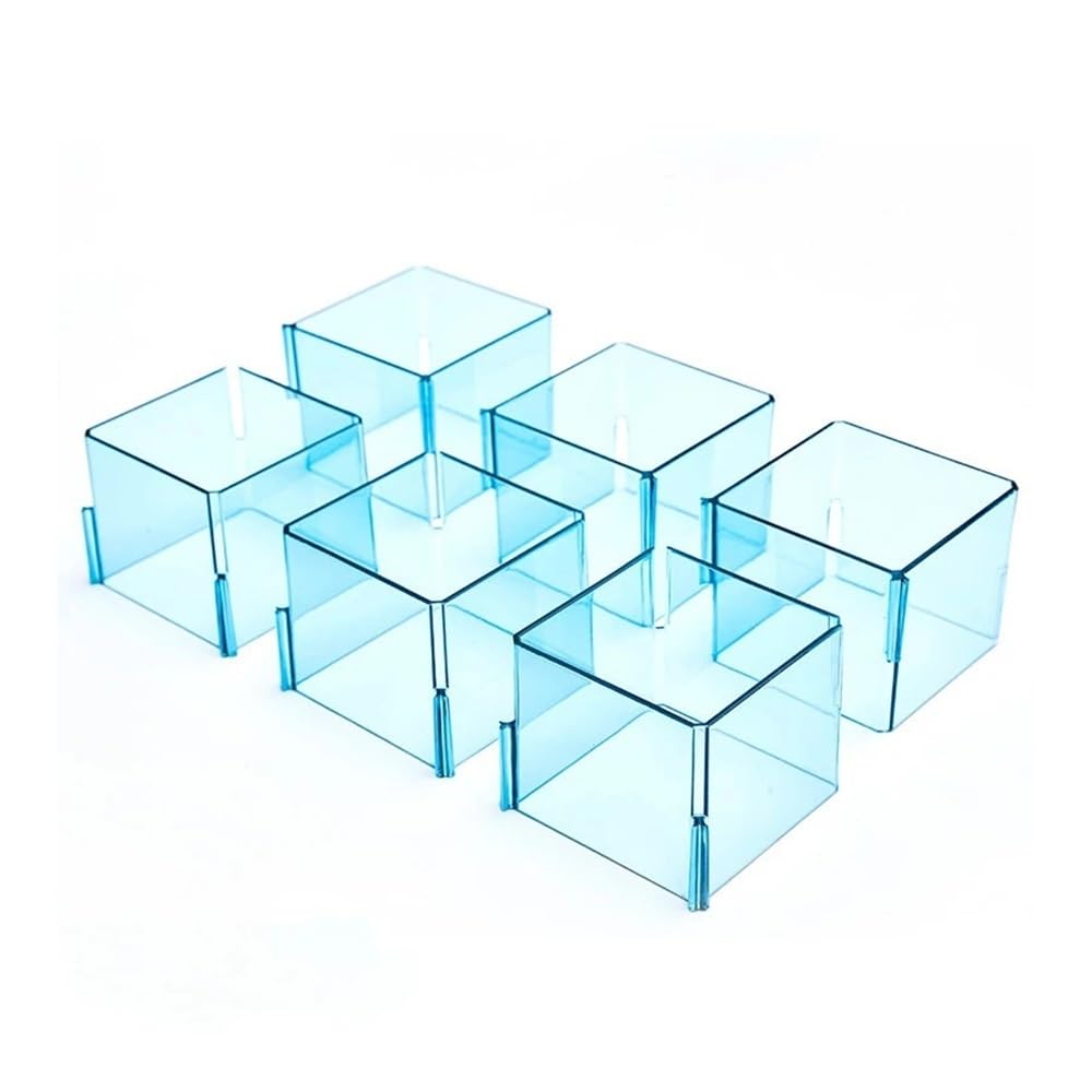 Sunrrafck Blue 6Pcs Plastic Drawer Organizer Box For Jewelry Partition Divider Storage Item Desk Underwear(Blue)