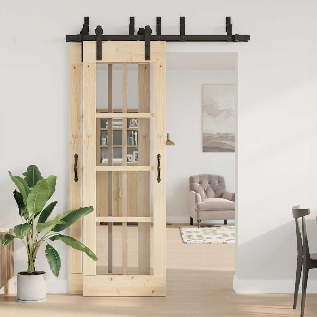 Juego de herrajes para puerta corredera de 152,5 cm, acero con recubrimiento en polvo, con tope de puerta y ruedas, soporte de derivación para puertas de granero doble, deslizamiento