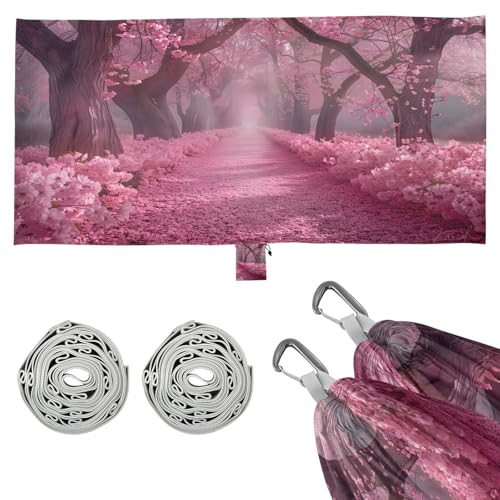 DUOBU Hammocks for Outside Cherry Blossom Trees Camping Hammock Portable Hammocks with Tree Straps and Carry Bag Camping Accessories for Hiking Beach Outdoor