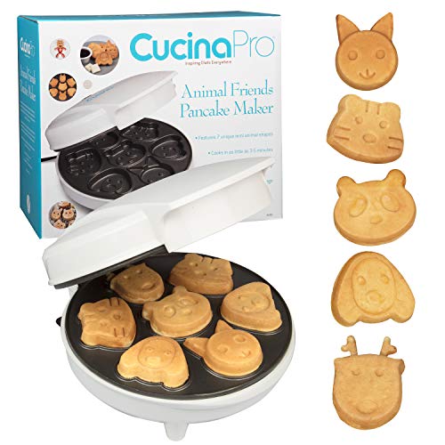 Animal Mini Waffle Maker- Makes 7 Fun, Different Shaped Pancakes - Electric Non-stick