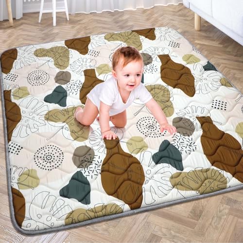 Image of Ceinioc Baby Play Mats for Floor, 50" X 50" Baby Playpen Mat, Thicken Soft Padding Foam Playmats for Babies and Toddlers Infants, Non-Slip Cushioned Baby Playmat, Bohemian