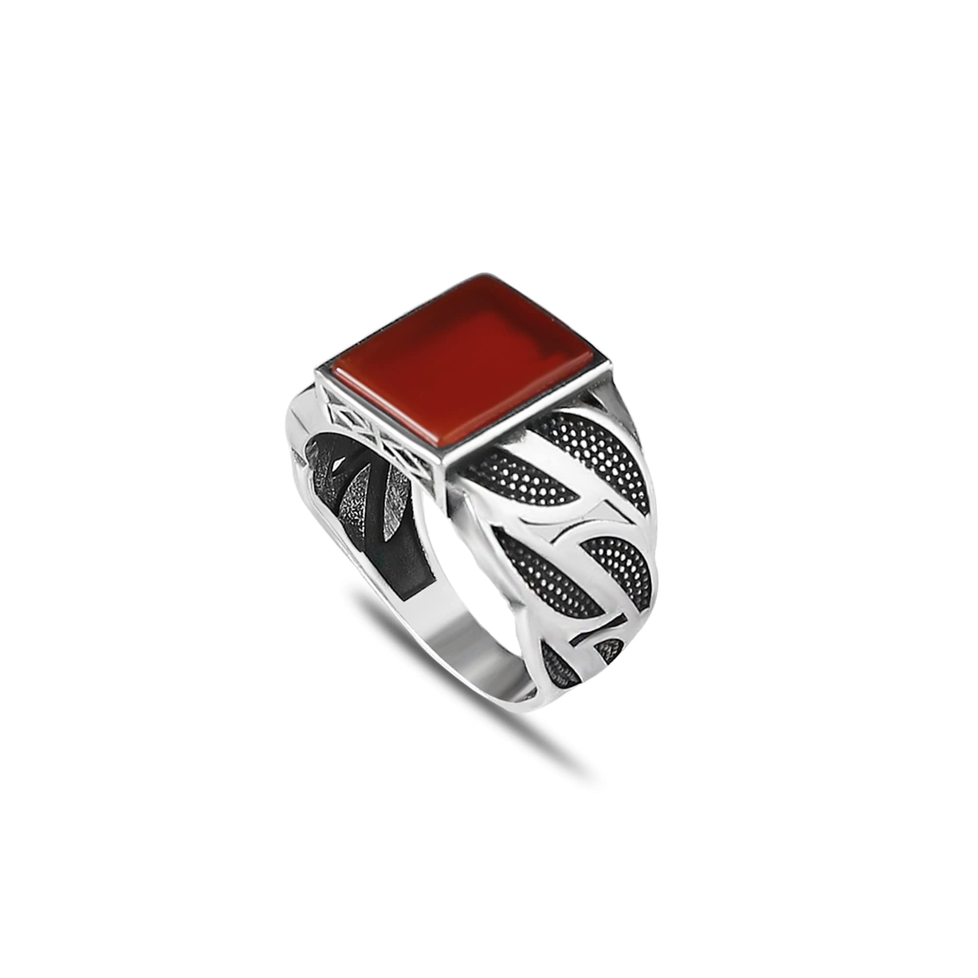 Handmade925 Sterling Silver Men Silver Ring with Carnelian Stone, Handmade Engraved Carnelian Silver Ring, Gift for him, Minimalist Silver Ring